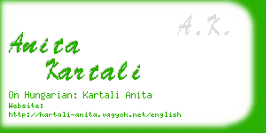 anita kartali business card